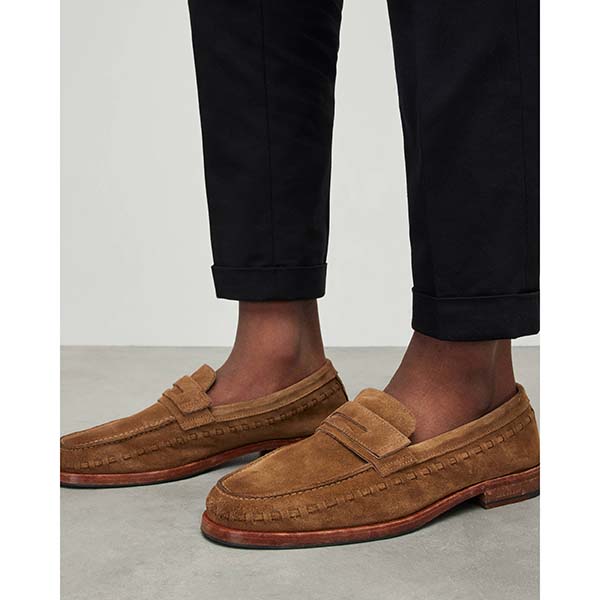 Allsaints Australia Mens Sammy Suede Loafers Tan AU52-305